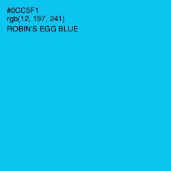 #0CC5F1 - Robin's Egg Blue Color Image