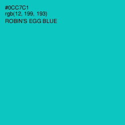 #0CC7C1 - Robin's Egg Blue Color Image