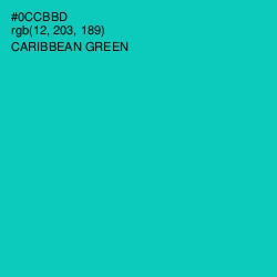 #0CCBBD - Caribbean Green Color Image