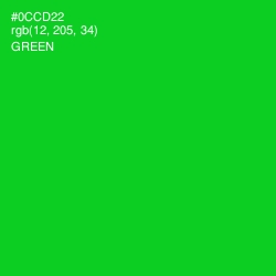 #0CCD22 - Green Color Image