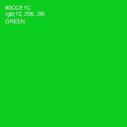 #0CCE1C - Green Color Image