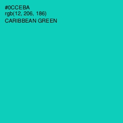 #0CCEBA - Caribbean Green Color Image