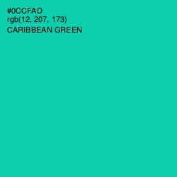 #0CCFAD - Caribbean Green Color Image