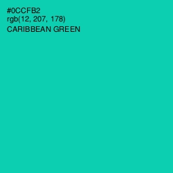 #0CCFB2 - Caribbean Green Color Image