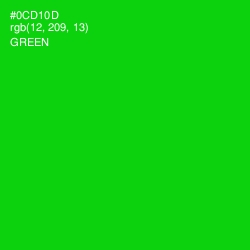 #0CD10D - Green Color Image