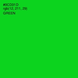 #0CD31D - Green Color Image