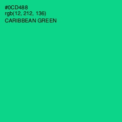 #0CD488 - Caribbean Green Color Image