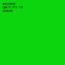 #0CD50D - Green Color Image