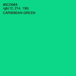 #0CD688 - Caribbean Green Color Image