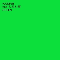 #0CDF3B - Green Color Image