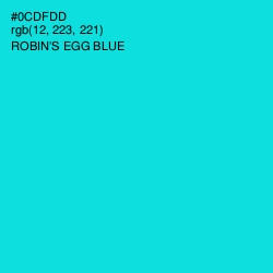 #0CDFDD - Robin's Egg Blue Color Image