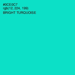 #0CE0C7 - Bright Turquoise Color Image