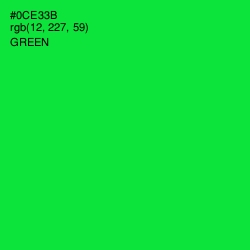 #0CE33B - Green Color Image