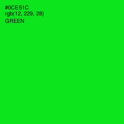 #0CE51C - Green Color Image