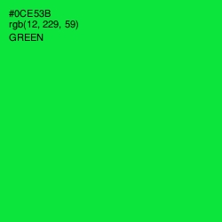 #0CE53B - Green Color Image