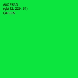 #0CE53D - Green Color Image