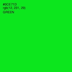 #0CE71D - Green Color Image
