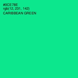 #0CE78E - Caribbean Green Color Image