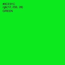 #0CE91C - Green Color Image