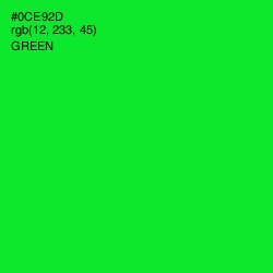 #0CE92D - Green Color Image