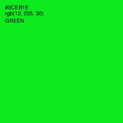 #0CEB1E - Green Color Image