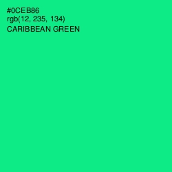 #0CEB86 - Caribbean Green Color Image