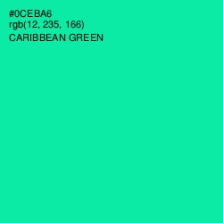 #0CEBA6 - Caribbean Green Color Image