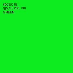 #0CEC1E - Green Color Image