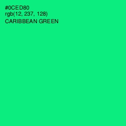 #0CED80 - Caribbean Green Color Image