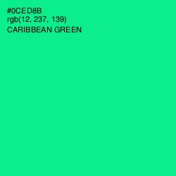 #0CED8B - Caribbean Green Color Image