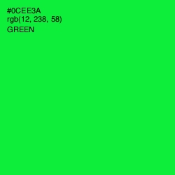 #0CEE3A - Green Color Image