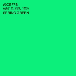 #0CEF7B - Spring Green Color Image