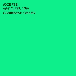#0CEF8B - Caribbean Green Color Image