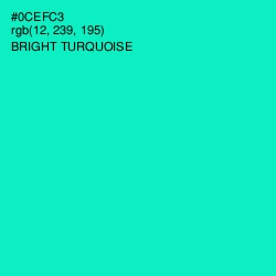 #0CEFC3 - Bright Turquoise Color Image