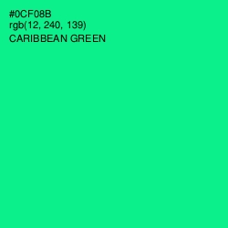 #0CF08B - Caribbean Green Color Image