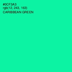 #0CF3A3 - Caribbean Green Color Image