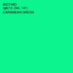 #0CF48D - Caribbean Green Color Image