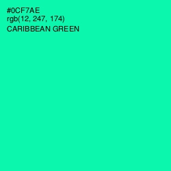 #0CF7AE - Caribbean Green Color Image