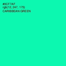 #0CF7AF - Caribbean Green Color Image