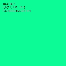 #0CFB97 - Caribbean Green Color Image