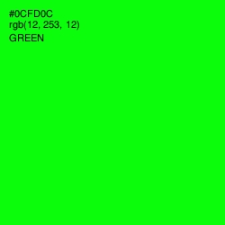 #0CFD0C - Green Color Image