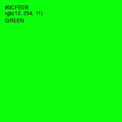 #0CFE0B - Green Color Image
