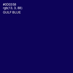 #0D0358 - Gulf Blue Color Image