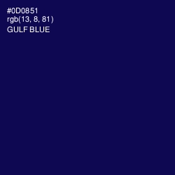 #0D0851 - Gulf Blue Color Image