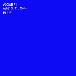 #0D0BF4 - Blue Color Image