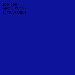 #0D139B - Ultramarine Color Image