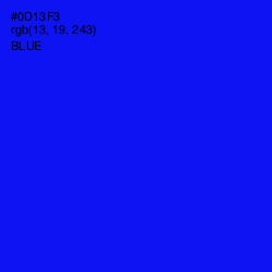 #0D13F3 - Blue Color Image