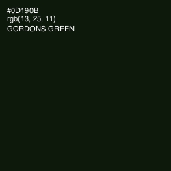 #0D190B - Gordons Green Color Image