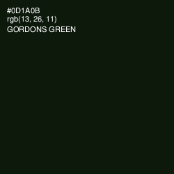 #0D1A0B - Gordons Green Color Image