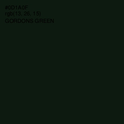 #0D1A0F - Gordons Green Color Image